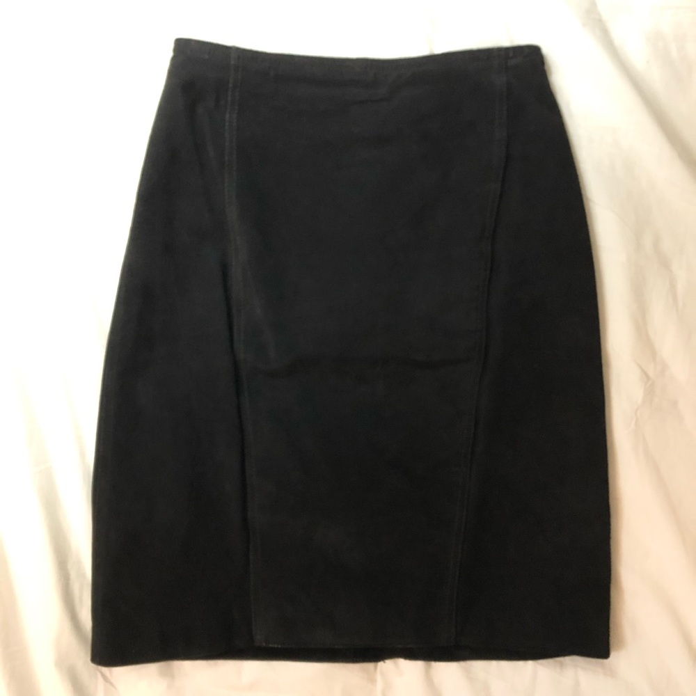 Sale! Genuine leather black mini skirt